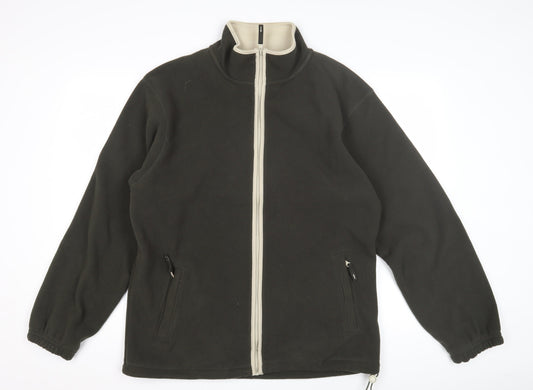 Zantos Men's Black Fleece Jacket, Medium, Casual Wear