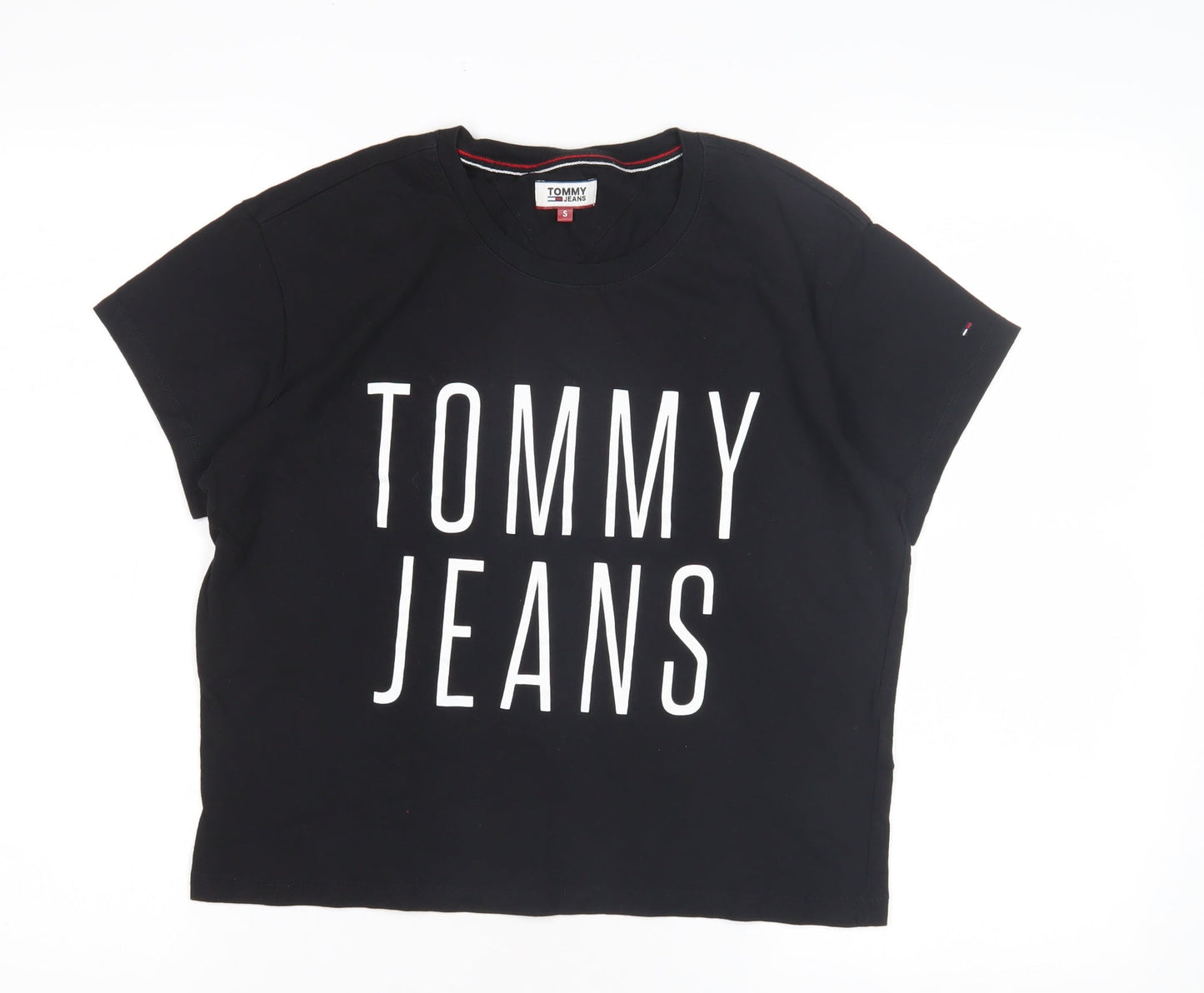Womens UK Size S Tommy Jeans Black Basic T-Shirt