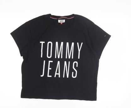 Womens UK Size S Tommy Jeans Black Basic T-Shirt