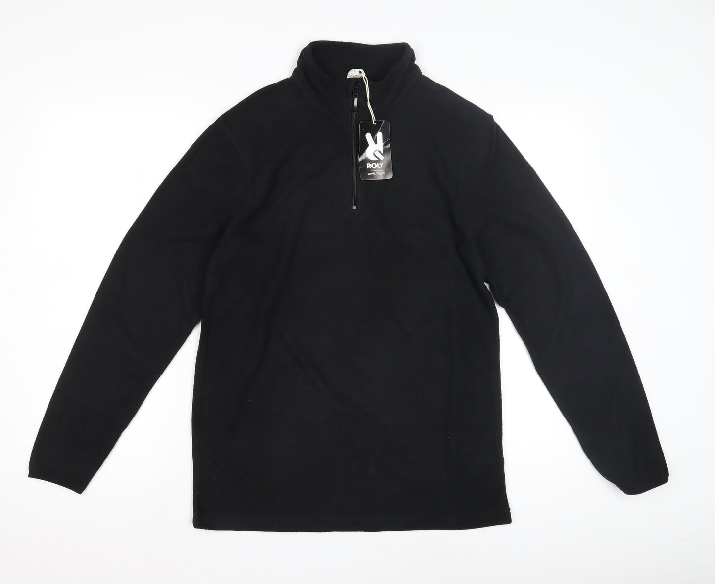 Mens UK Size S Roly Black Henley Sweatshirt