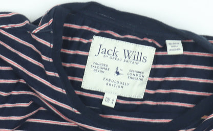 Jack Wills Women's Blue Striped T-Shirt Dress, Size 8