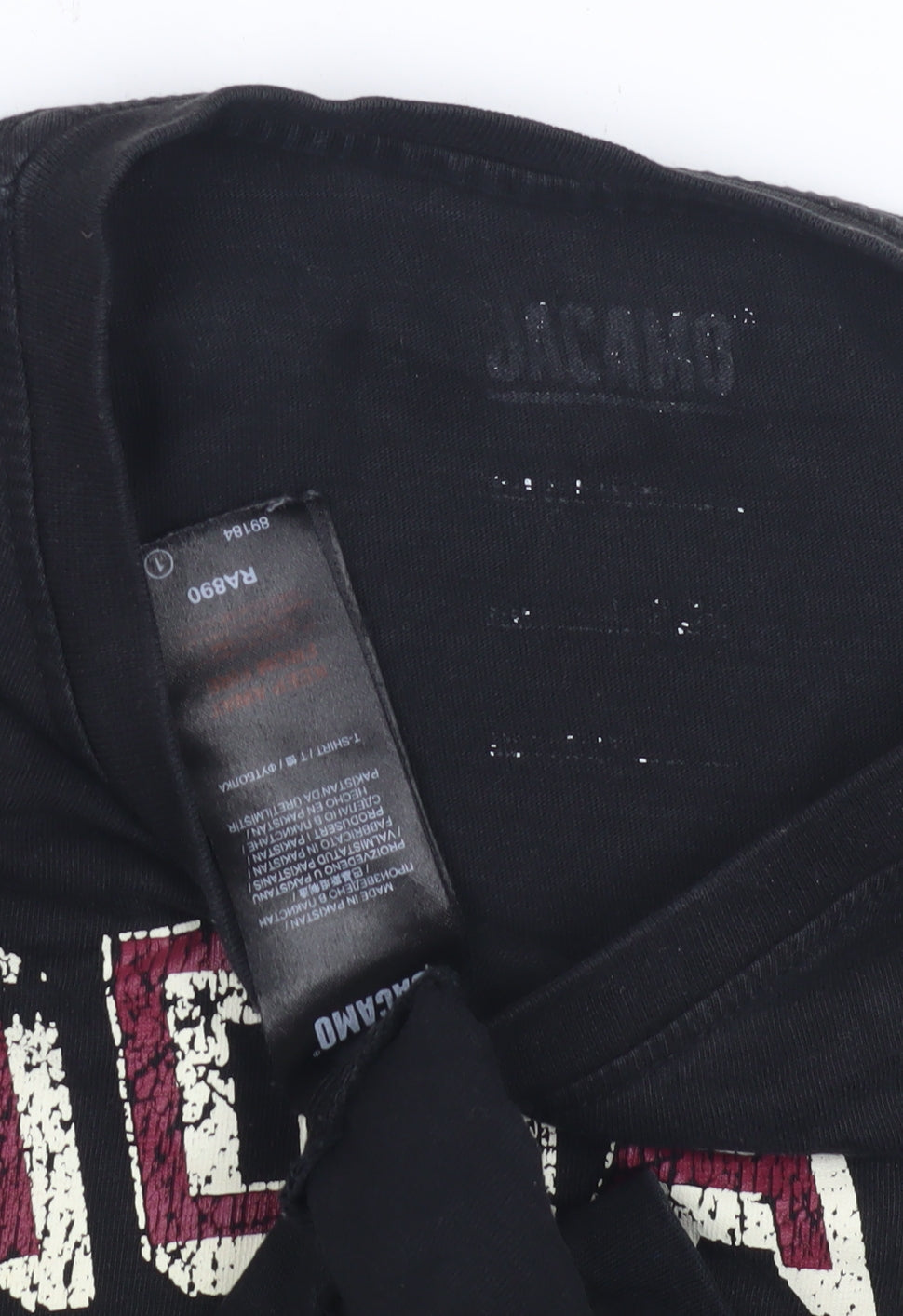 Mens UK Size L JACK & JONES Black  T-Shirt