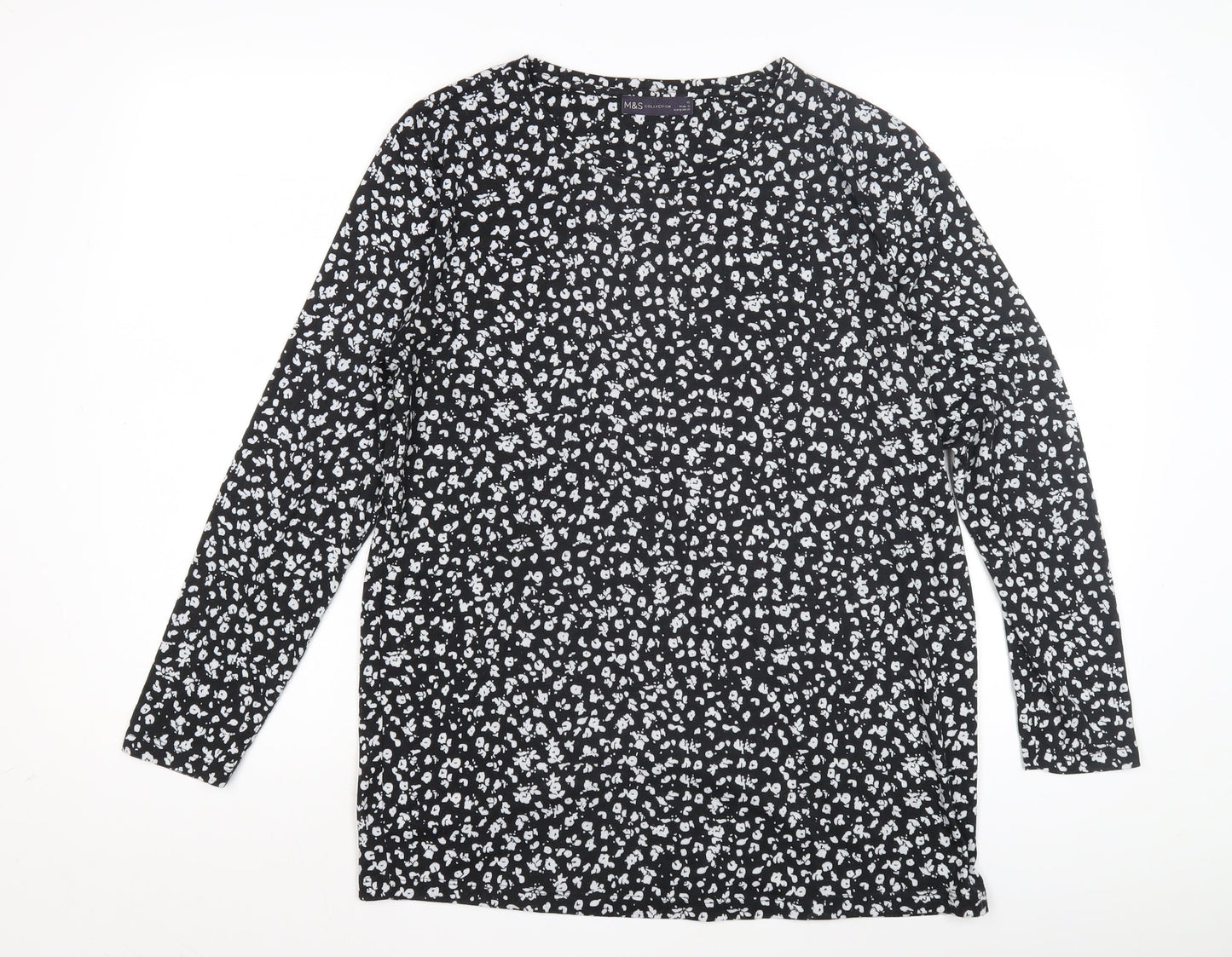 Womens UK Size 12 Marks and Spencer Black  T-Shirt