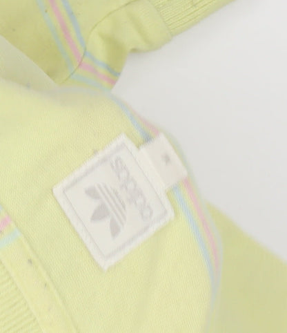 Adidas Men's Yellow Striped Polo Shirt - S