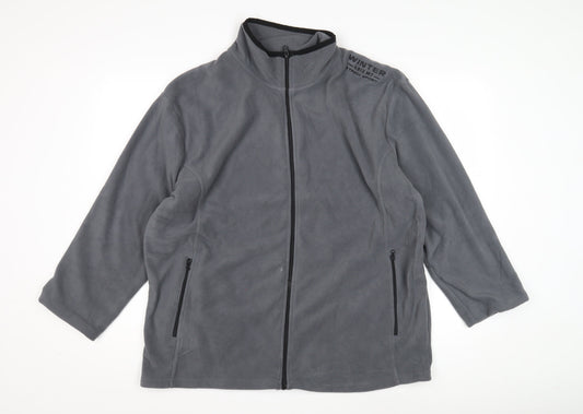 Atlas For Men Grey Fleece Jacket - L, Winter Casual