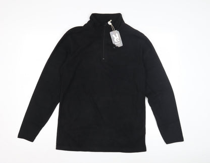 Unisex Adults UK Size S Roly Black Henley Sweatshirt