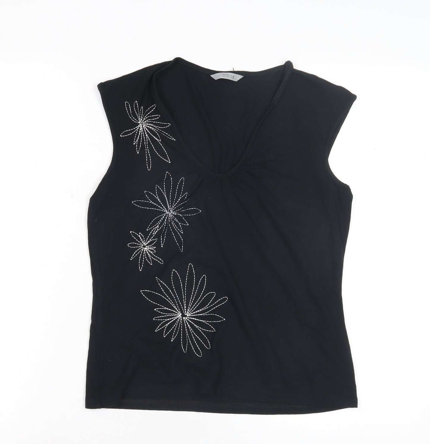 Womens UK Size 12 Marks and Spencer Black Basic Tank