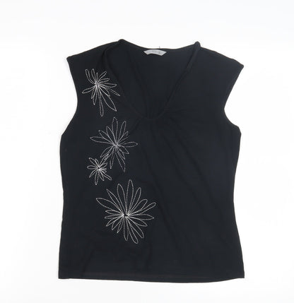 Womens UK Size 12 Marks and Spencer Black Basic Tank
