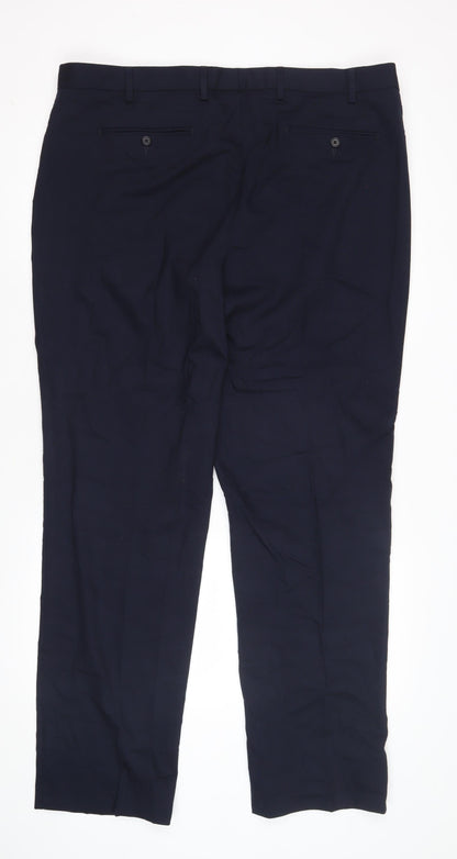 Marks and Spencer Men's Blue Dress Pants, Size 42