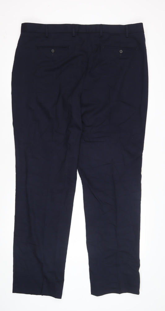Marks and Spencer Men's Blue Dress Pants, Size 42