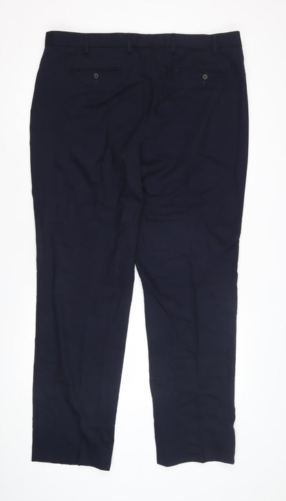Marks and Spencer Men's Blue Dress Pants, Size 42