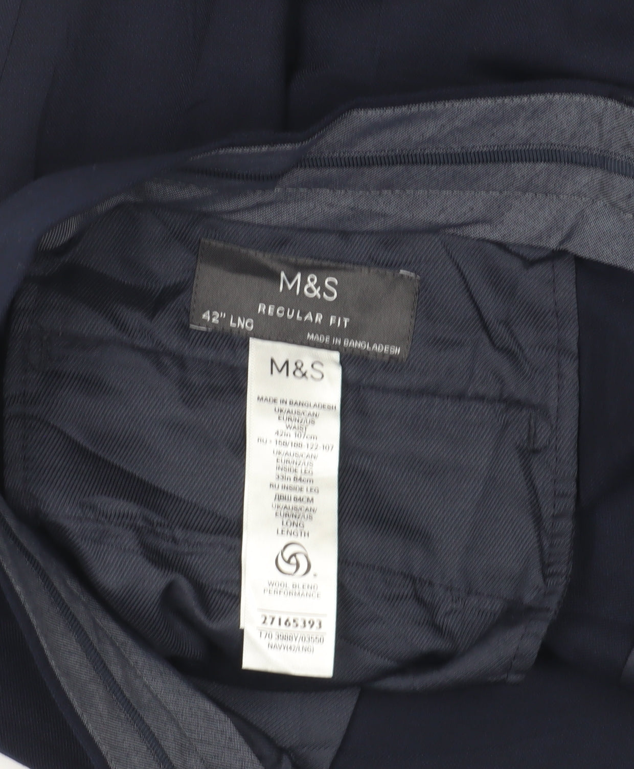 Marks and Spencer Men's Blue Dress Pants, Size 42