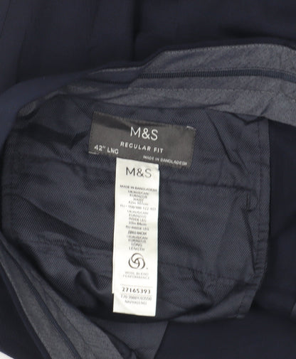 Marks and Spencer Men's Blue Dress Pants, Size 42