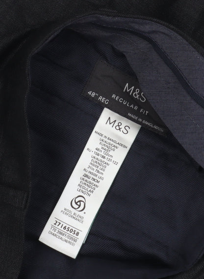 Marks and Spencer Black Wool Trousers - Size 48