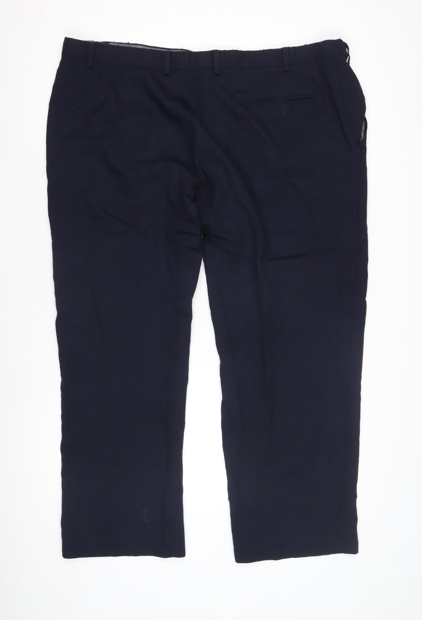 Marks and Spencer Men's Blue Dress Pants, XL, Wool Blend