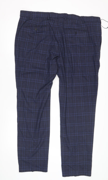 Marks and Spencer Men's Blue Check Trousers Size 44