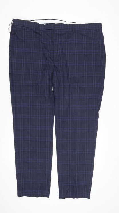 Marks and Spencer Men's Blue Check Trousers Size 44