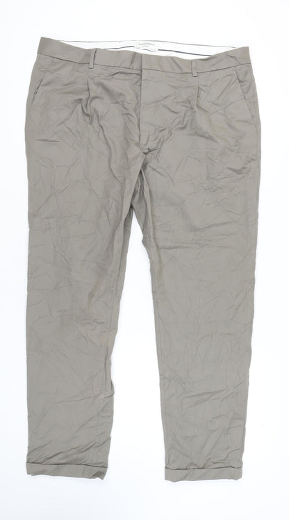 Marks and Spencer Men's Beige Tapered Trousers 42" Long