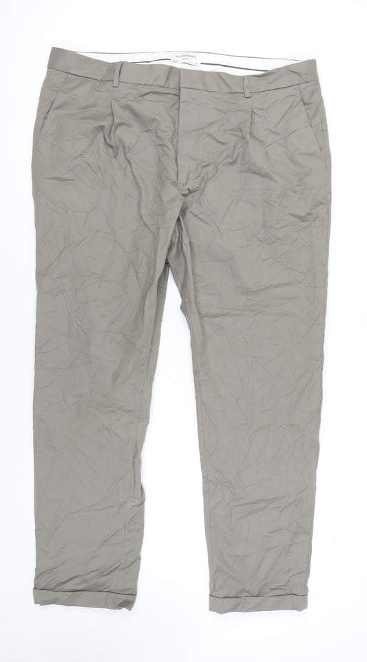 Marks and Spencer Men's Beige Tapered Trousers 42" Long