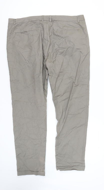 Marks and Spencer Men's Beige Tapered Trousers 42" Long