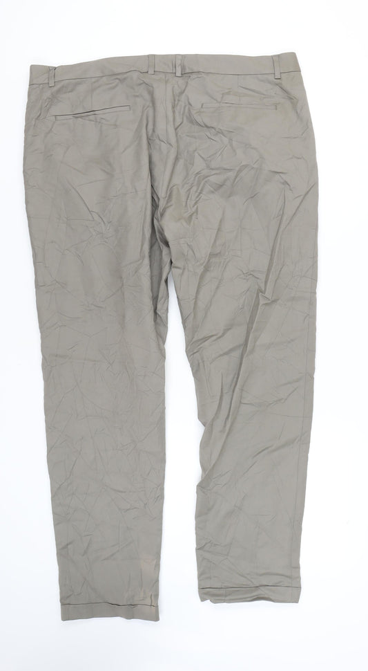 Marks and Spencer Men's Beige Tapered Trousers 42" Long