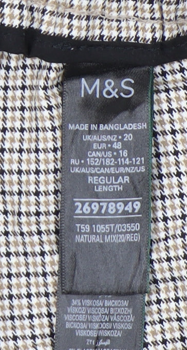 Womens UK Size 20 Marks and Spencer Regular Fit Casual Multicoloured Trousers