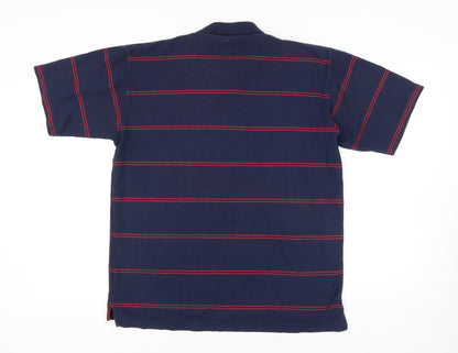 Umbro Men's Blue Striped Polo Shirt, Size L, Casual Wear