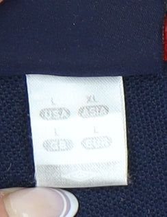 Umbro Men's Blue Striped Polo Shirt, Size L, Casual Wear