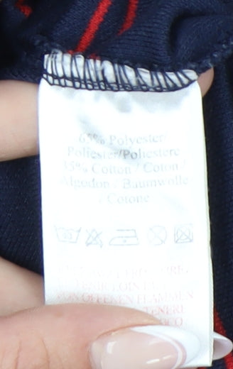 Umbro Men's Blue Striped Polo Shirt, Size L, Casual Wear