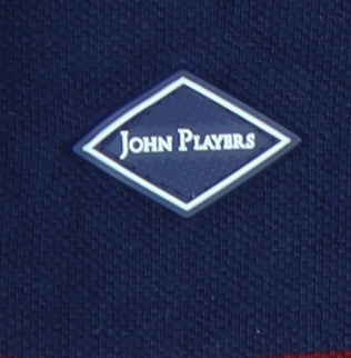 John Players Men's Red Striped Polo Shirt XL Slim Fit