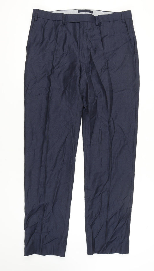 Marks and Spencer Mens Blue Dress Pants 36 Regular Fit