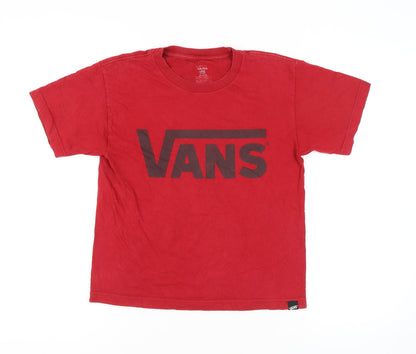 Unisex Adults UK Size L VANS Red Basic T-Shirt