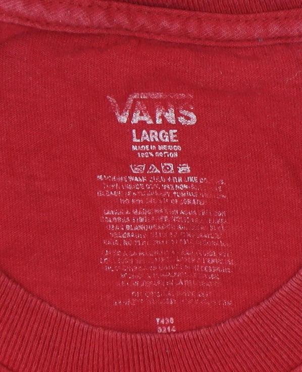 Unisex Adults UK Size L VANS Red Basic T-Shirt