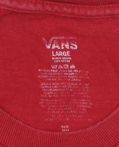 Unisex Adults UK Size L VANS Red Basic T-Shirt