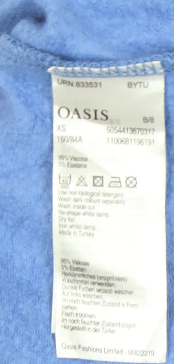 Womens UK Size XS Oasis Blue Basic T-Shirt