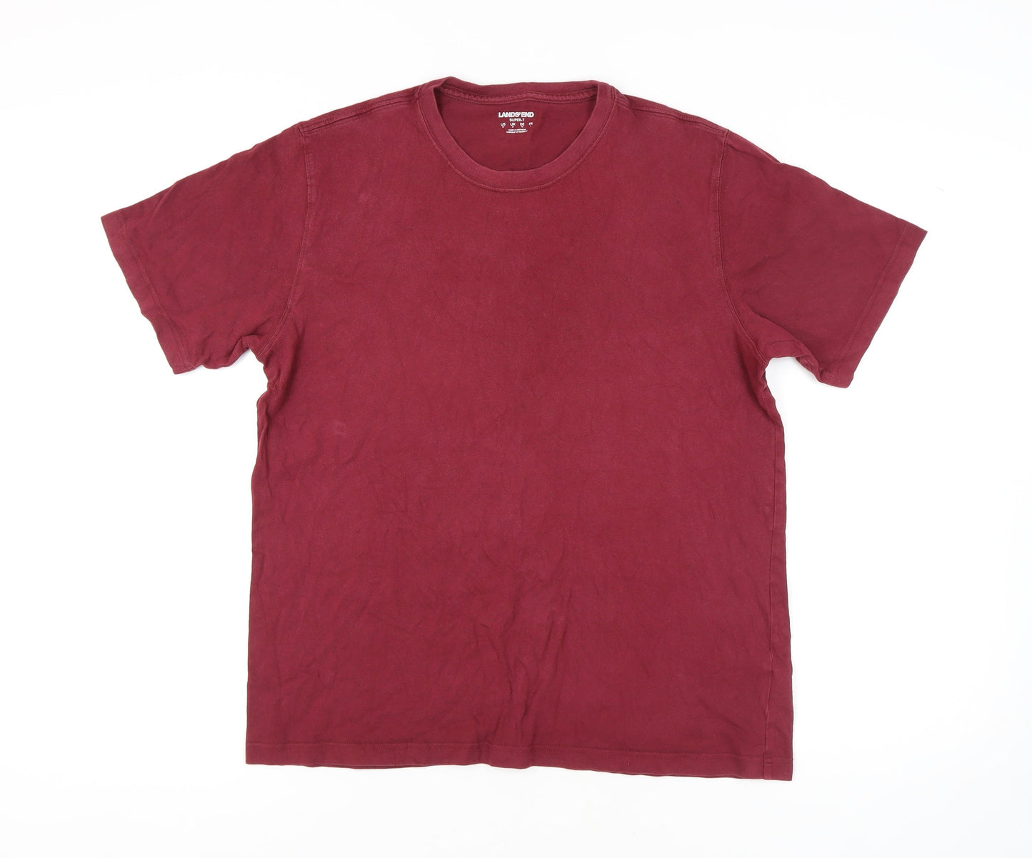Lands' End Men's Red Cotton T-Shirt M