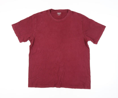 Lands' End Men's Red Cotton T-Shirt M