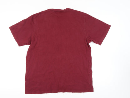Lands' End Men's Red Cotton T-Shirt M