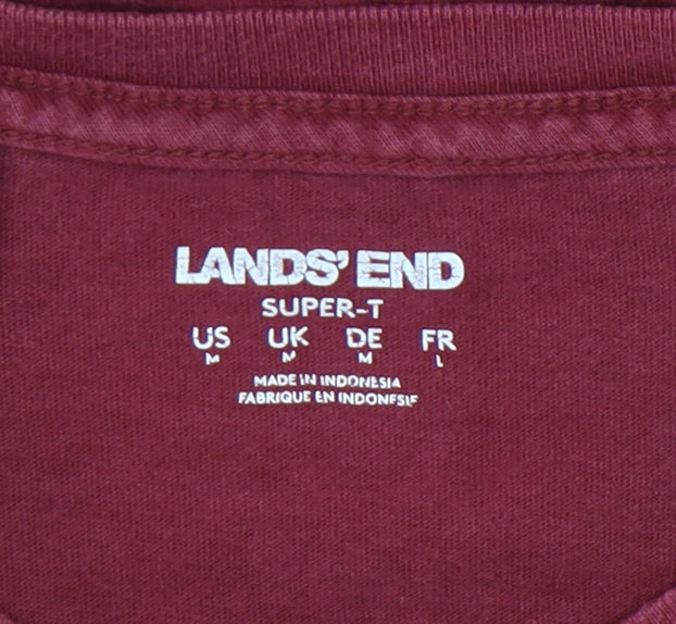 Lands' End Men's Red Cotton T-Shirt M