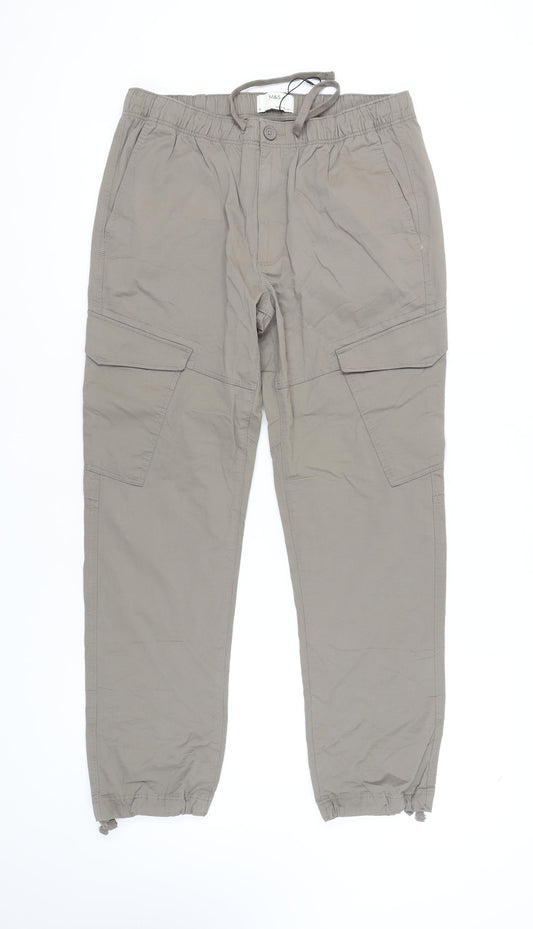 Marks and Spencer Men's Grey Cargo Trousers M