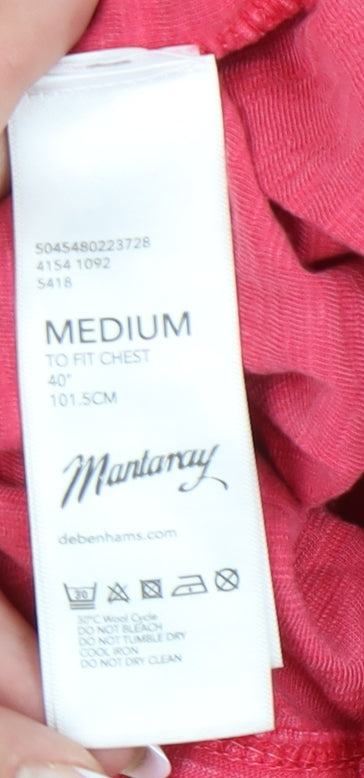 Mantaray Men's Red Medium Polo Shirt, Short Sleeve, Casual