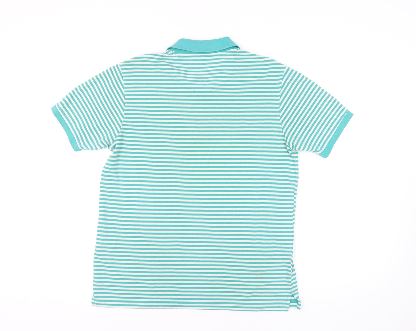 Westsport Men's Green Striped Polo Shirt - S Relaxed