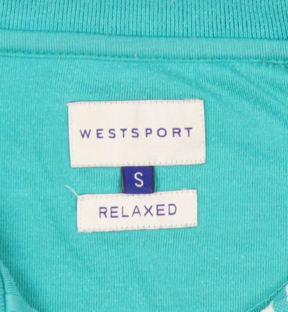 Westsport Men's Green Striped Polo Shirt - S Relaxed