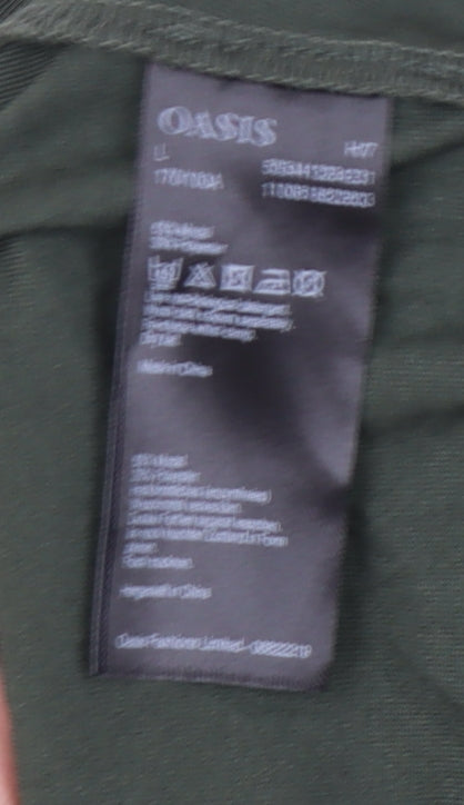 Oasis Women's Green T-Shirt Dress, Size L, Casual