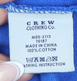 Crew Clothing Co. Men's Blue Polo Shirt Medium