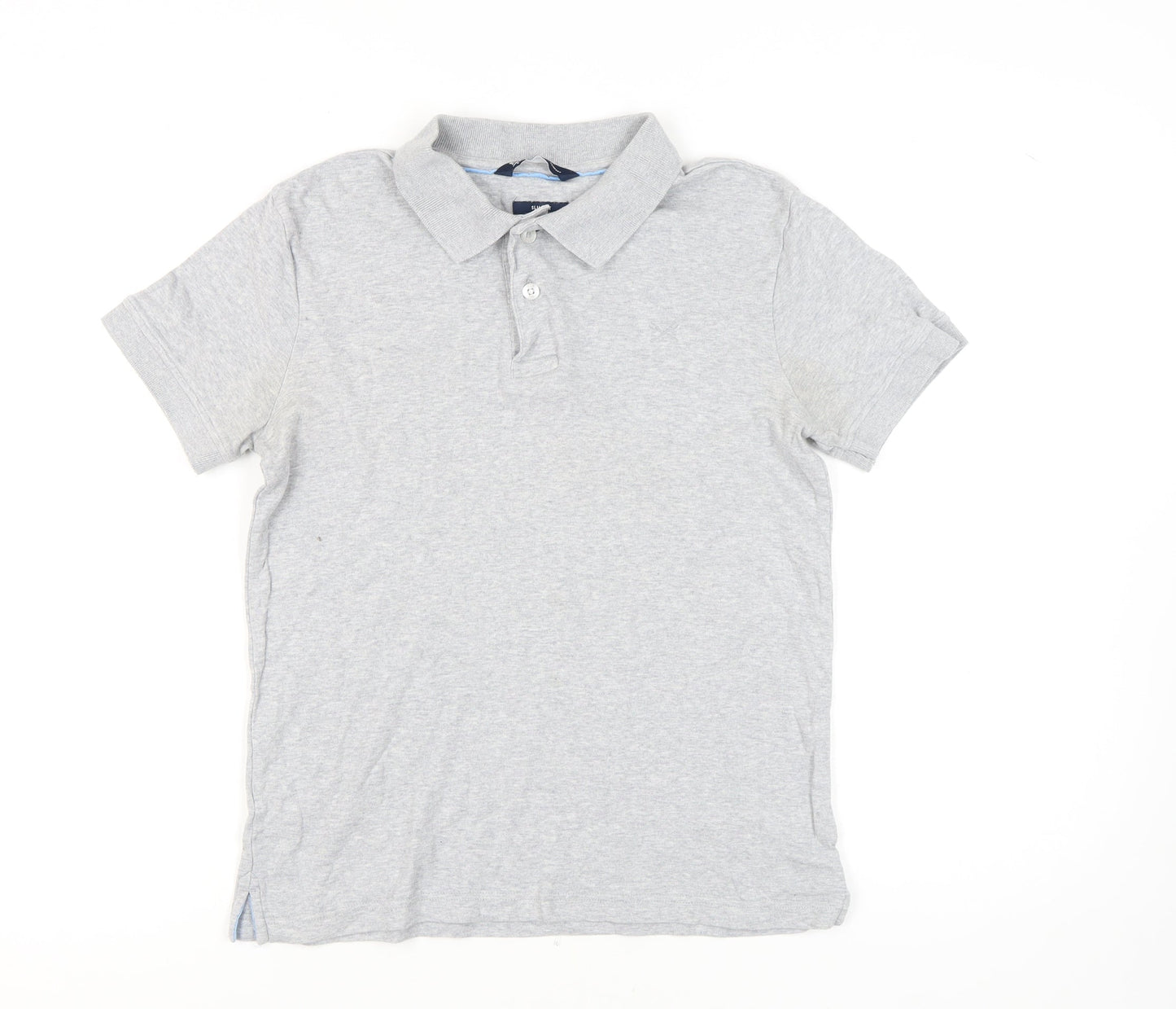 Crew Clothing Co. Men's Grey Slim Fit Polo, S, Cotton