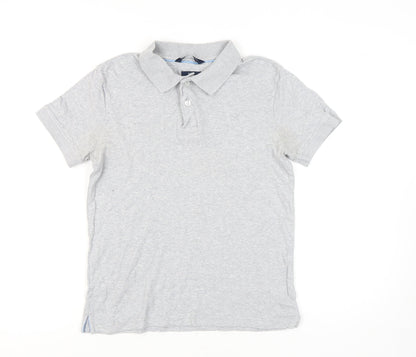 Crew Clothing Co. Men's Grey Slim Fit Polo, S, Cotton