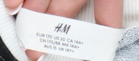 H&M Girls' Black & White Striped Cotton Sweatshirt 14 Plus
