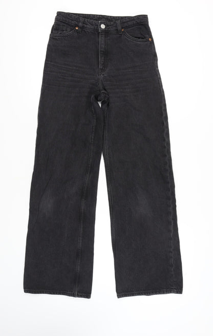 Monki Women's Black 26 Wide-Leg Jeans