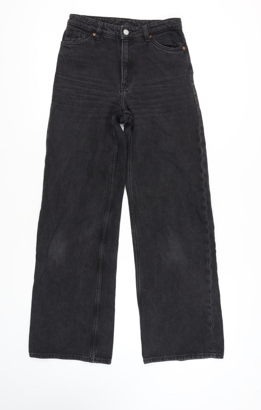 Monki Women's Black 26 Wide-Leg Jeans